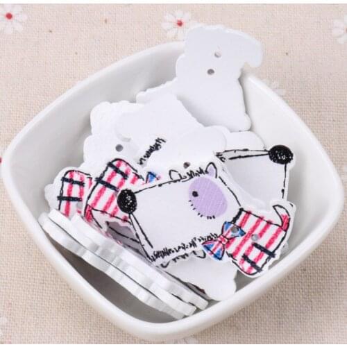 Mix Cartoon Dog Wooden Buttons Botones Handmade Accessories Decoration Sewing Scrapbooking Crafts DIY 40x30mm 20pcs MZ99-1