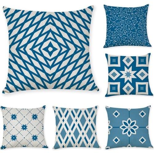 Modern Minimalist Geometric Textures Cotton Linen Throw Pillow Case Cover New Home Office Decorative