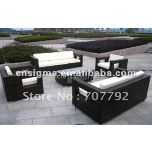 Poly rattan outdoor modern sofa set