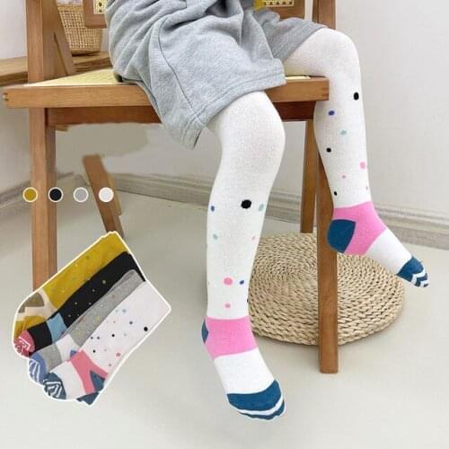 Spring autumn children pantyhose girls tights cotton cute cartoon dots casual fashion princess kids baby girl clothes