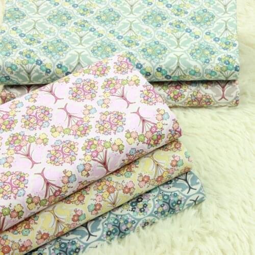 High quality thin cotton tissus tree printing fabric Handmade DIY clothing dress fabrics