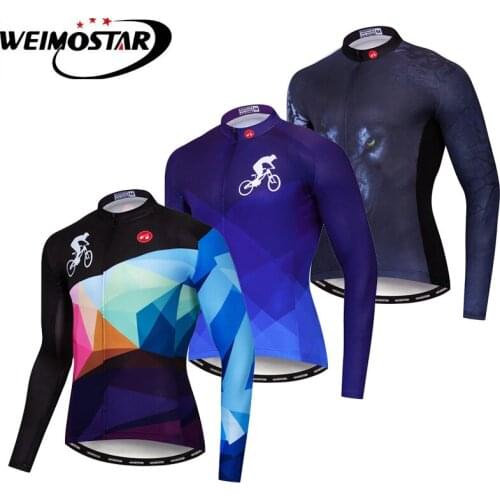 Weimostar New Cycling Jersey Mens Long Sleeve Cycling Clothing Autumn MTB Bike Jersey Racing Sport Bicycle Wear Clothes