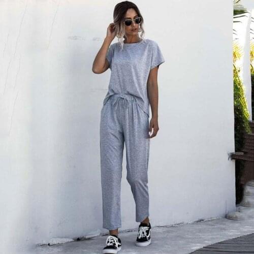 2020 Summer Track Suit Ladies Tracksuits Plus Size Two Piece Set Sweat Suits Women Two Piece Outfits Short Sleeve Top And Pants