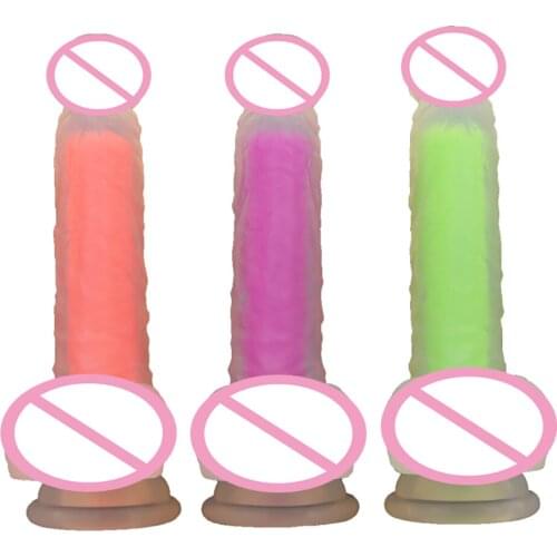 Liquid Silicone Female Bottom Big Sucker Simulation Penis Color Masturbation Device Transparent Dildo Adult Sex Toys