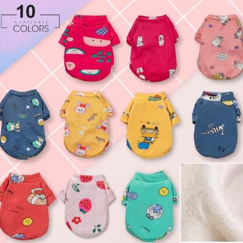 Winter Warm Dog Hoodie Coat Cute Print Pet Clothes for Small Dogs Chihuahua Sweatshirt Puppy Cat Pullover Costume Pets Clothing