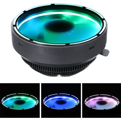 Pohiks 1pc 12V RGB LED CPU Cooler 51CFM 28DBA Silent Fan Heatsink for Intel LGA1156 1155 1150 775 for AMD4 3+ 3 2+ FM2+ 2 1