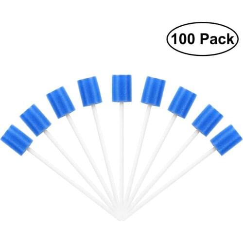 100pcs Cleaning Mouth Swabs Foam Sputum Sponge Stick For Oral Use Oral Care Disposable Oral Care Sponge Swab Tooth