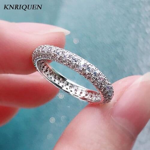 2021 NEW Luxury Real 925 Sterling Silver Lab Diamond Simulated Moissanite Wedding Bands Enternity Rings for Women Fine Jewelry
