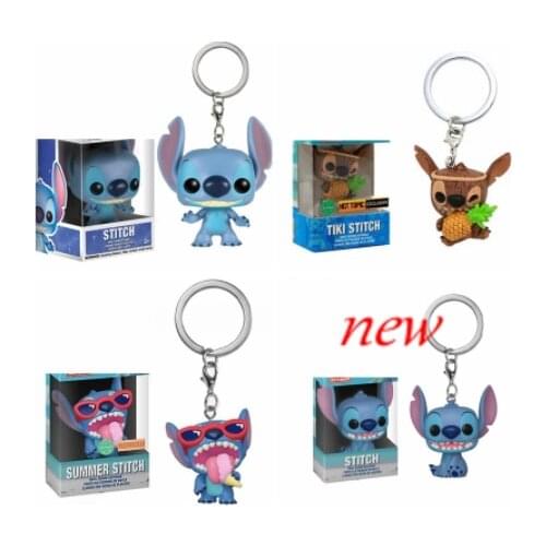 4cm Stitch Keychain Tiki Stitch Action Figure Collection Toys for Children Christmas Gift