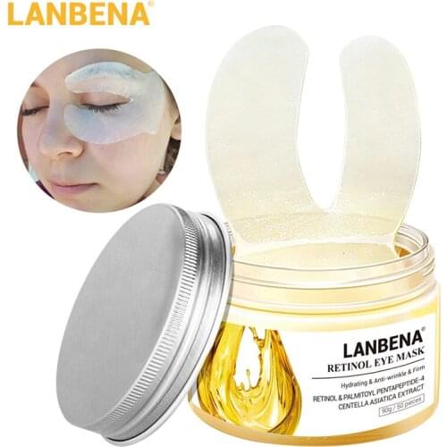 LANBENA Retinol Eye Mask Eye Patch Reduces Dark Circles Ageless Anti-Puffiness Lifting Firming Eye Serum Cream Skin Care 50PCS