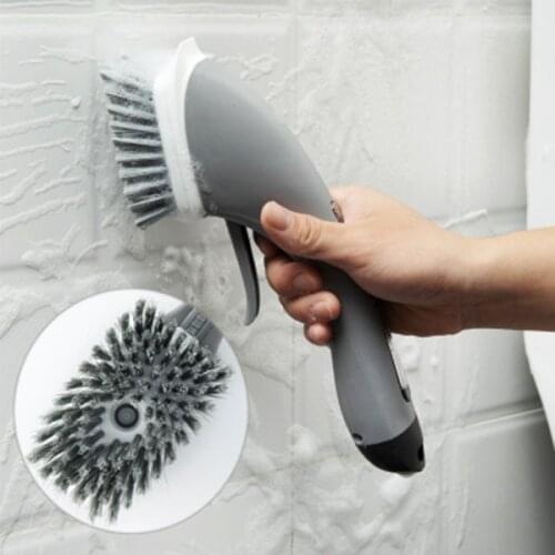Automatic Add Detergent Cleaning Brush Portable Cleaning Brush Long Anti-Skid Handle Automatic Add Detergent Kitchen Tools