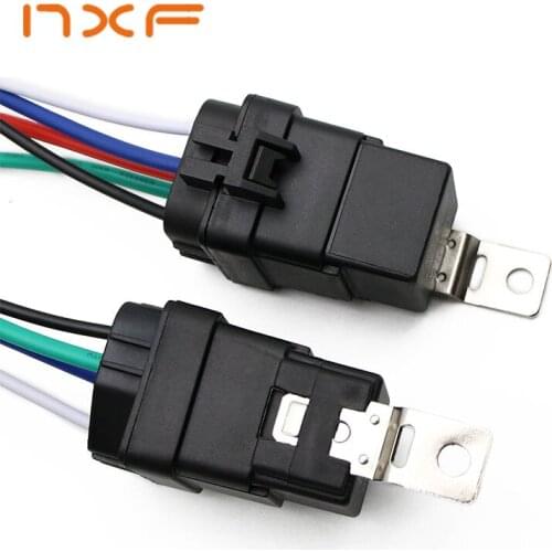 Car Auto Automobile Relay Sealed Waterproof Integrated Wired DC12V 40A 5Pin 4pin Auto Relay + Holder With 105mm Length Wires