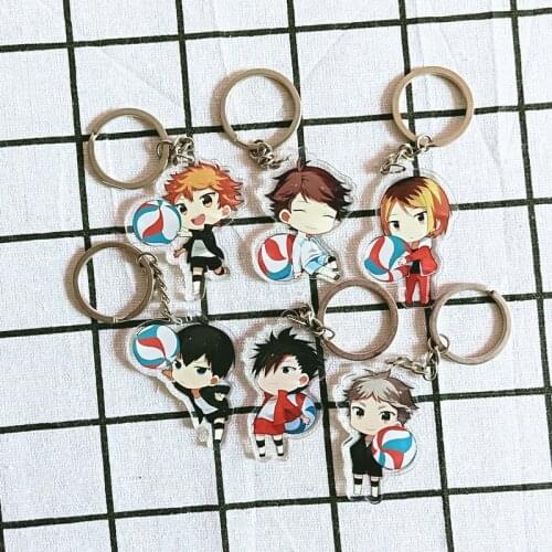 Haikyuu Keychain Props Tobio Kageyama Shoyou Hinata Shouyo Nekoma Kozume Kenma Kuroo Oikawa Tooru Cartoon Accessories Key Holder