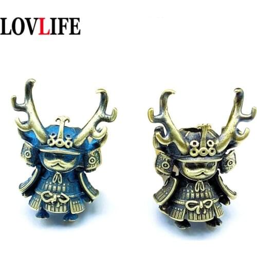 Paracord Bead Hand-Casted Knife Lanyard Beads Brass Charms EDC Accessories for Keychain Pendants Jewelry Knife Lanyard Hangings