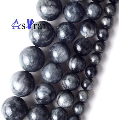 Natural Stone Beads 6 8 10 12 mm Hawkeye Stone Round Loose Spacer Beads For Jewelry Making DIY Handmade Bracelet Necklace 15