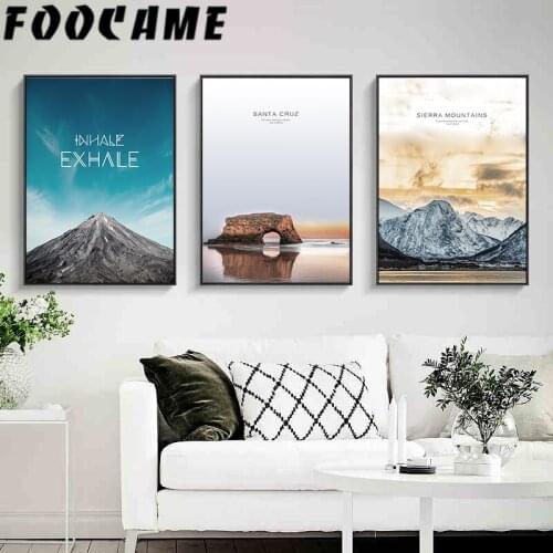 FOOCAME Nordic Minimalist Natural Scenery Landscape Poster Wall Art Canvas Painting Living Room Modern Decoration Pictures Print
