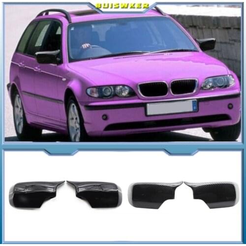 Carbon Fiber Bright black Side Rearview Mirror Cover For BMW 3 5 E39 E46 525i 528i 530i 540i 323i 330i 328i