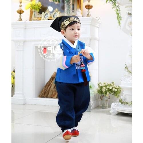 South Korea Imported Fabrics Boys First Birthday Hanbok High-end Childrens New Hanbok