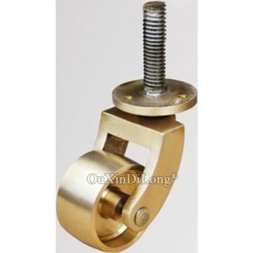 European 2PCS Heavy Brass Universal Furniture Casters Table Chair Bar Sofa Silent Furniture Wheels Rollers Runners