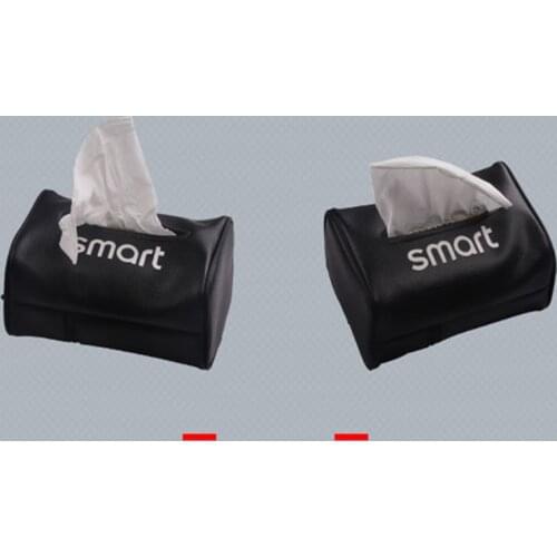 Leather Car Armrest box Chair back Door slot tissue bag for Mercedes-Benz smart 451 450 453 fortwo forfour