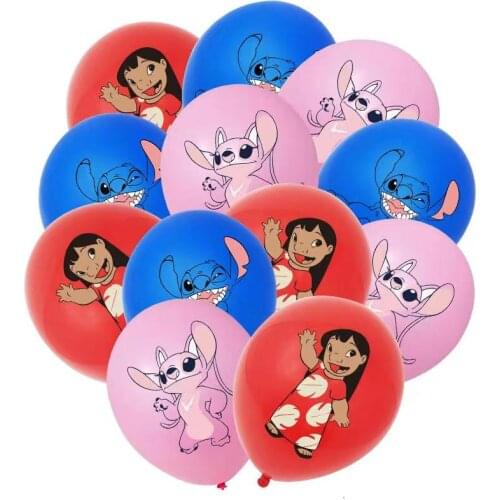 12inch Disney Anime Birthday Latex Balloons Lilo Stitch Kids Party Birthday Party Decoration Baby Shower Globos Supplies