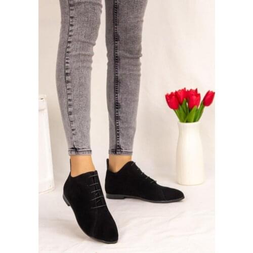LORİNSER Aroni Pad'li Inner Outsole Lace-Up Black Suede Boots