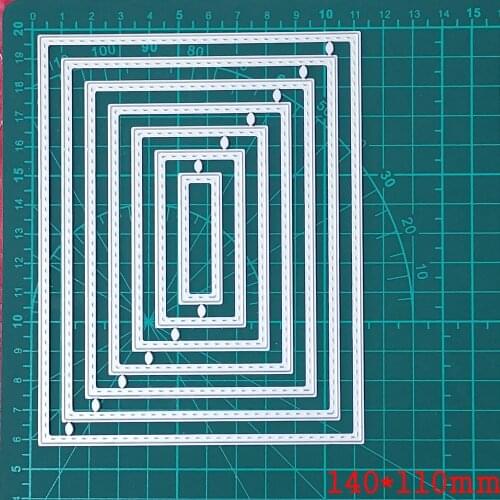 Metal Die Cut Etched Pierced Besic Rectangle Frame Crafts Die Mould Stencil For DIY Scrapbook Embossing Paper Cards Decorative