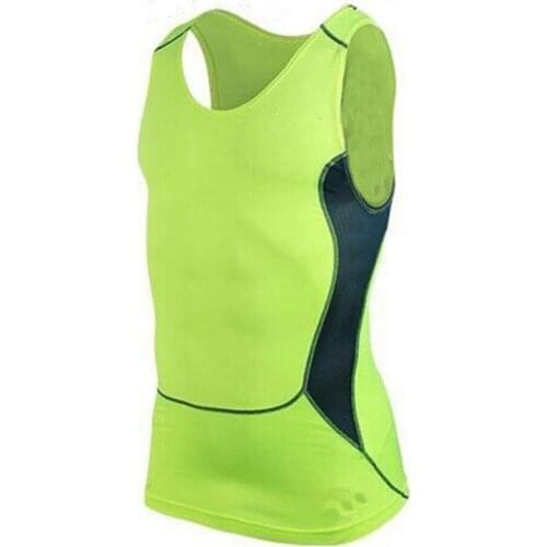 Mens Quick-Drying Sports & Fitness Sports T shirt Compression Sleeveless Breathable Sports Tight-Fitting Shirt