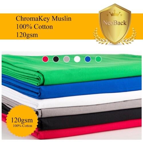 NeoBack Chromakey Muslin Photo Background Photography Backdrop Studio Video Cotton Poly Fabric Green Screen Solid Color Portrait