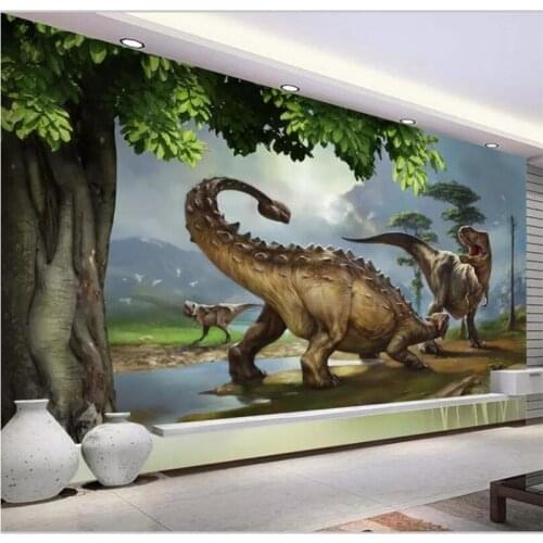 Beibehang Wallpaper custom high-end living room 3D stereo dinosaur mural background wall Jurassic World papel de parede