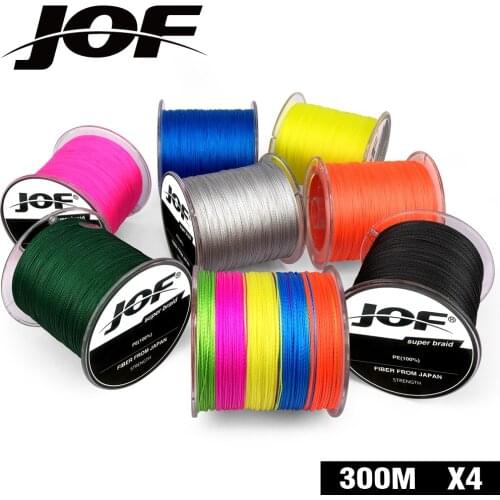 300M JOF Brand Japan Multifilament 100% PE Braided Fishing Line 10LB to 82LB