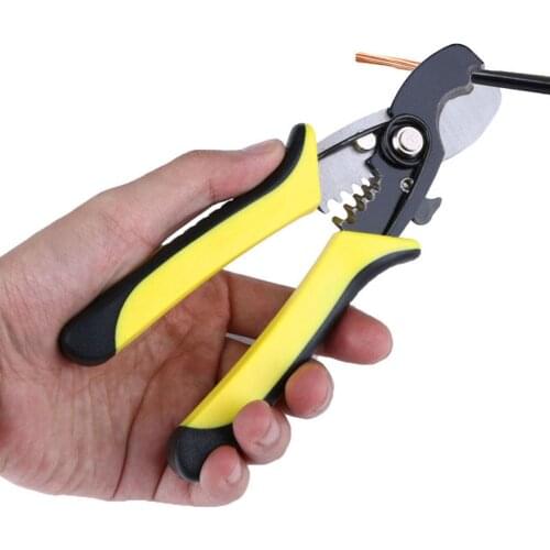 7 inch Portable Wire Stripper Decrustation Pliers Crimper Cable Stripping Crimping Cutter Hand Tool with Manganese Steel
