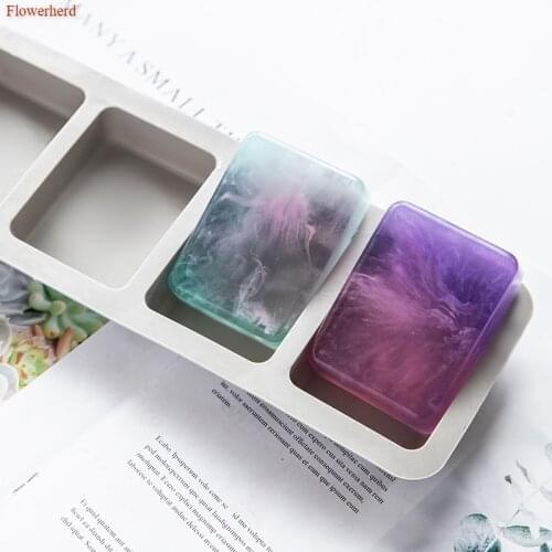 DIY Soap Making Supplies 4 Cavities Geometric Mold Round Elliptical Rectangular Mold Silicone Soap Mold Handmade Fondant Tools