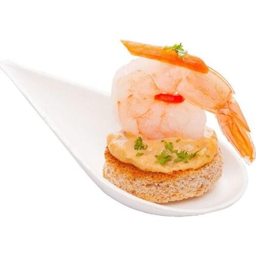 Promotion - Party Supplies, Disposable Plastic Tableware, 100*50mm White Mini Tear Dessert Spoon, 10/Pack