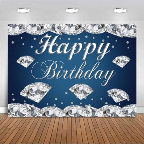 Silver Shiny Diamonds Crystals Women Birthday Party Backdrop Photography Dinner Table Decor Family Celebration Photo Background