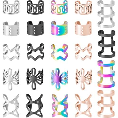 1-6pc Ear Cuff Wrap Earring for Women Non Piercing Small Ear Clips Fake Piercing U-shaped Cartilage Simple Carved Hollow Jewelry