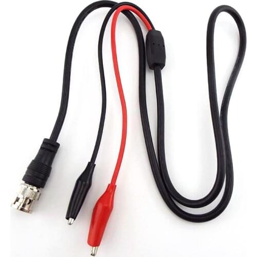 1pcs 1m BNC Male Plug to Dual Alligator Clip Oscilloscope DIY Test Probe Leads cable Crocodile Clips Roach Clip Cable