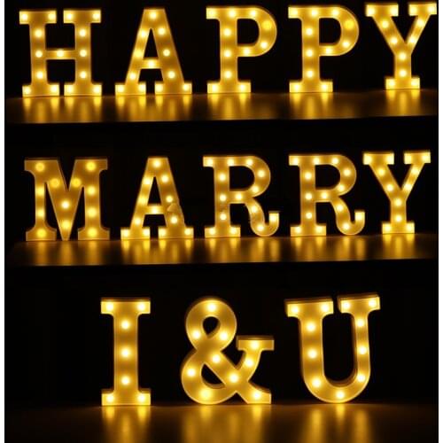 DIY led night light neon alphabet lamp 26 letters led string light birthday holiday wedding party indoor wall hanging decor lamp