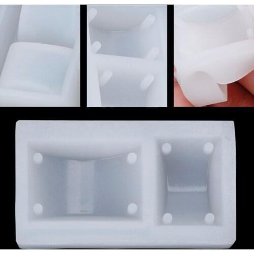 U90E Rectangle Silicone DIY Mold Bracelet Pendant Jewellery Making Mould Resin Hole