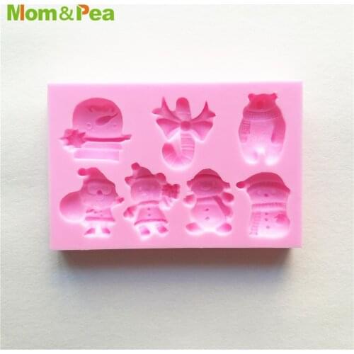 XK543 Christmas Related Shaped Silicone Mold Gum Paste Chocolate Ornamental Fondant Mould Cake Decoration Tools