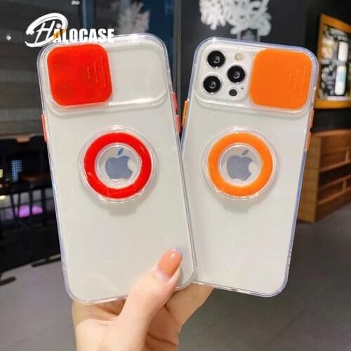 Camera Lens Protection Phone Case on For iPhone 11 12 Pro Max 8 7 Plus Xr Xs Max X Xs SE 2020 Ring Holder Clear Back Cover Case