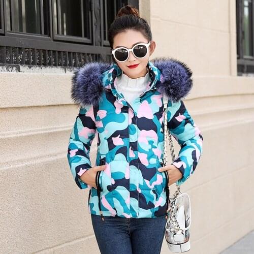 Womens jacket 2020 autumn big size 3Xl fur collar short women winter jacket hooded warm womens coat cotton padded parka