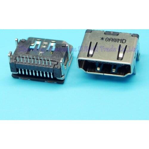 10pcs/lot 19pin HDMI female Jack Connector VGA Connector two rows of pin 90 Degree