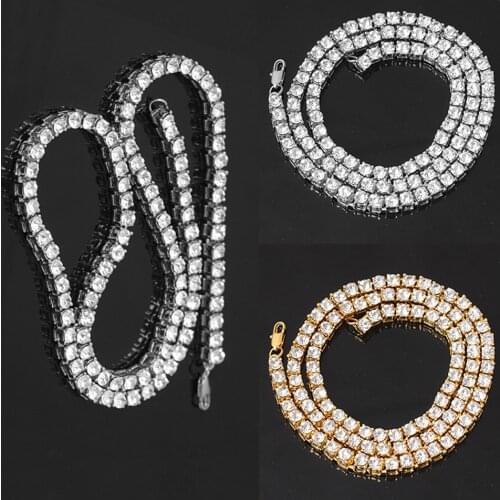 2019 New Multilayer Metal chain cool simple Men Hip Hop Multilayer Tennis Chain Rhinestone Inlaid Necklace Jewelry Gift New