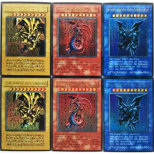 3pcs/set Yu Gi Oh Egyptian God Sacred Beast SR English DIY Toys Hobbies Hobby Collectibles Game Collection Anime Cards
