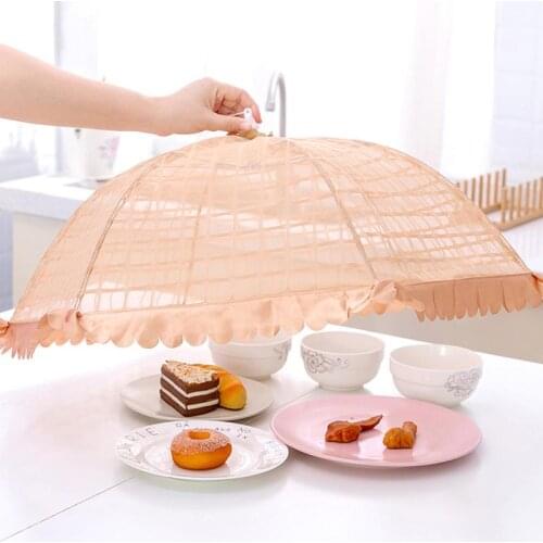 40 Foldable Food Umbrella Cover Anti-Mosquito Mesh Net Tent Anti Fly Mosquito Food Covers Kitchen Accessories Tools