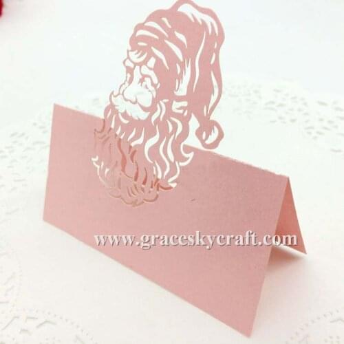 50* free shipping laser cut Christmas Day Party Invitation Seat Name table Cards Santa Claus Christmas tree party Decoration
