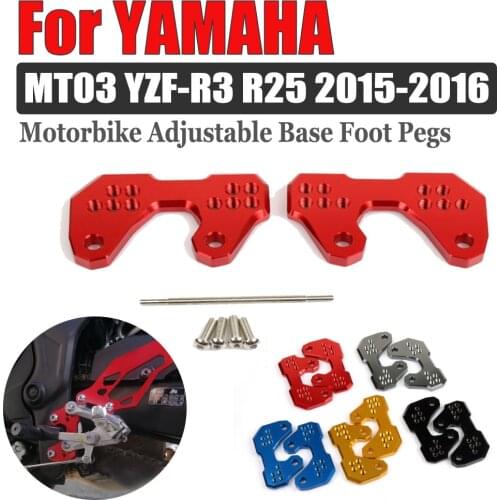 Motorcycle CNC pedal accessories motorcycle aluminum alloy rear base foot nail For YAMAHA YZF-R3 2015 2016 MT 03 MT03 R25