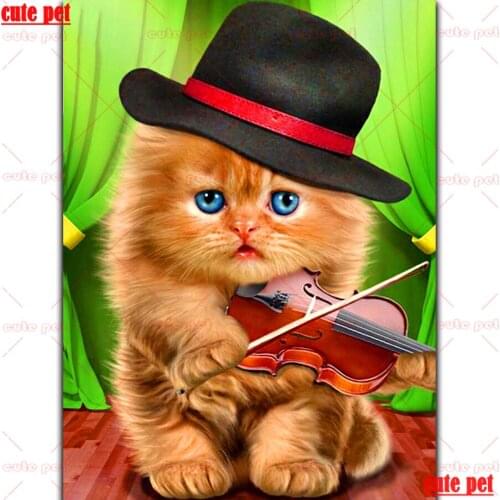 Diy diamond painting full drill square accessories cat 5d Round diy embroidery rhinestones beads counted animal crossstitch kits