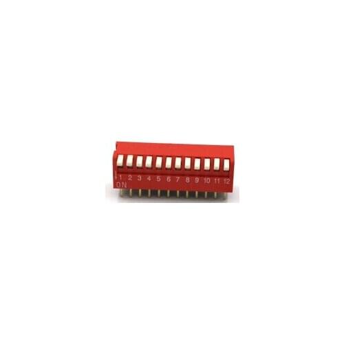 FREE SHIPPING 10PCSx China Quality DP-12 Red 12P DIP Switch 2.54mm DIP-24 12 Position Encoder Switch